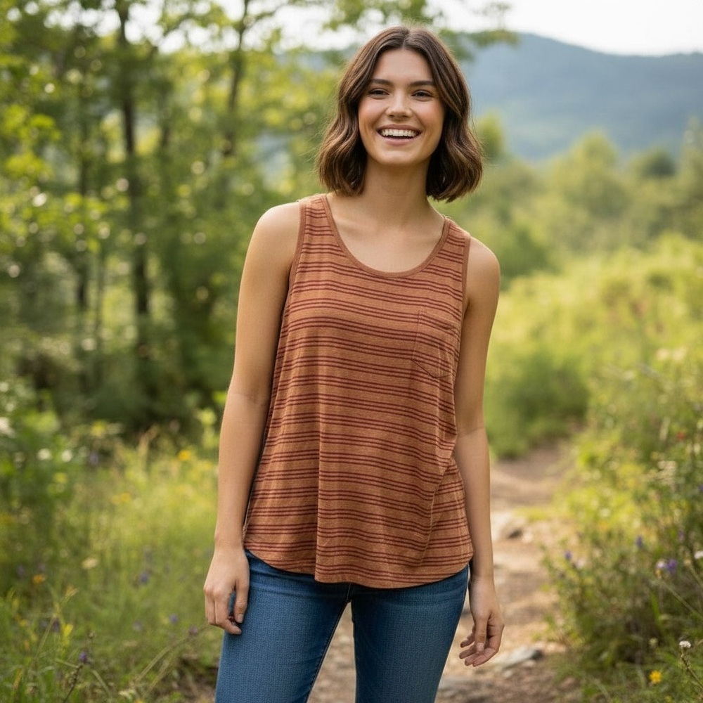 NWT Prana Women’s Foundation Scoop Neck Tank Top Tencel Modal Soft Athleisure